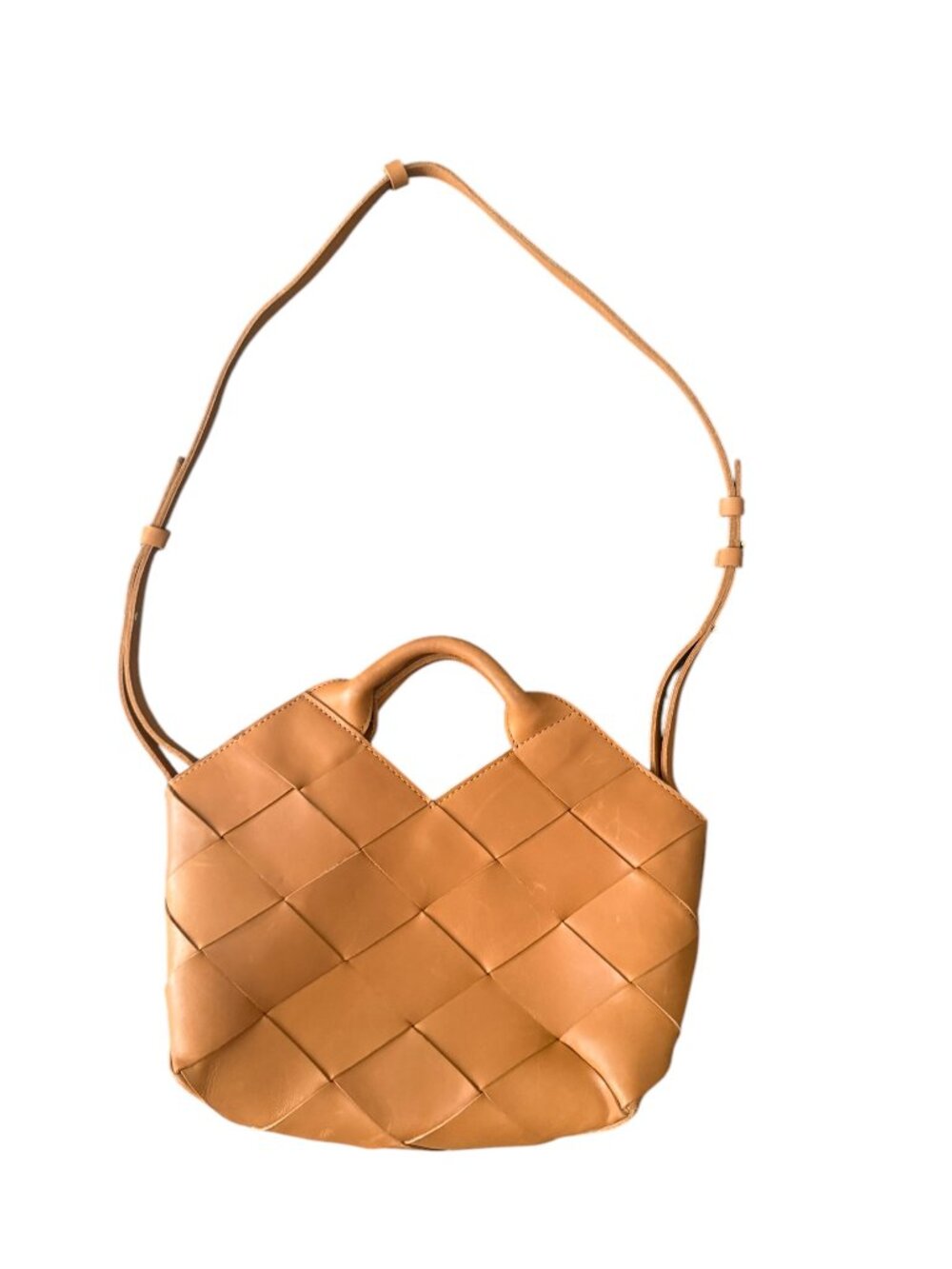 Parker Clay Woven Leather Acacia Handbag- Brown/Tan- OS- Used once